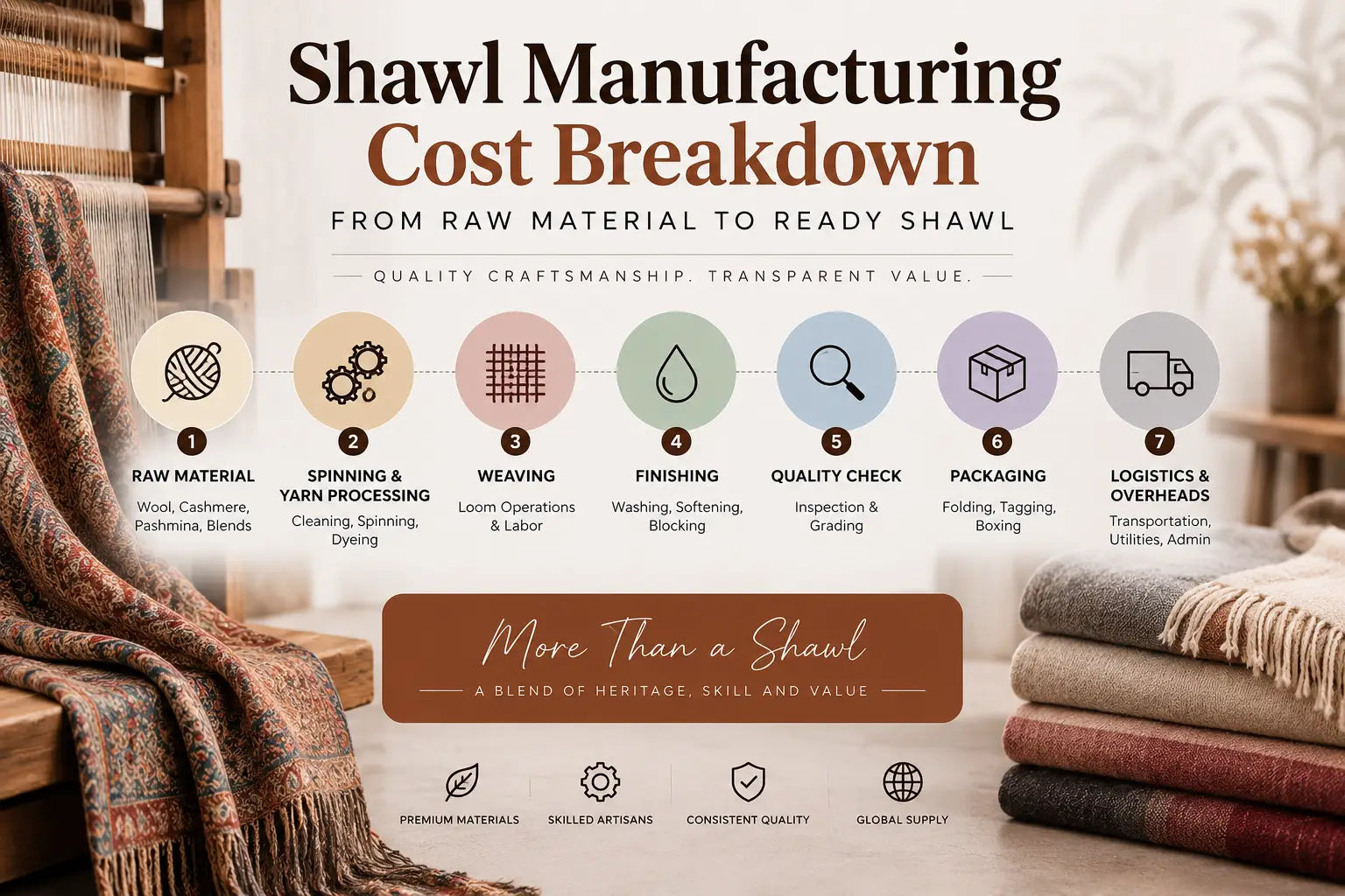Shawl Manufacturing Cost Breakdown: What Retailers Actually Pay For